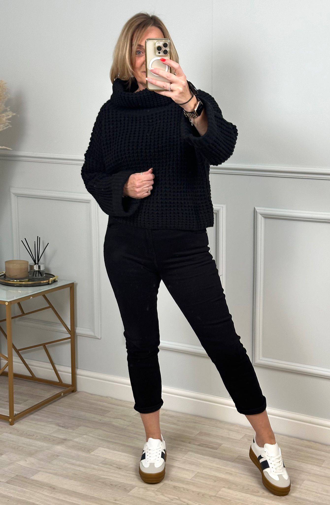 Abi cowl neck jumper black