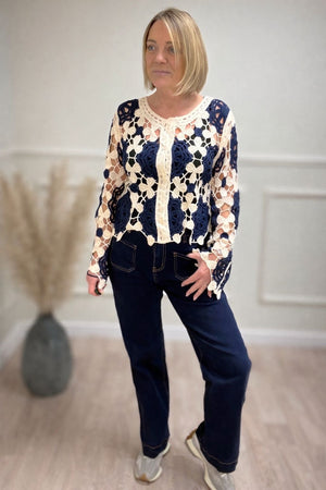 Capri Floral Crochet Cardigan