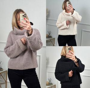Abi Cowl Neck Waffle Knit Jumper 8 - 16 Cream - Susie's Boutique - | Women's Fashion Online