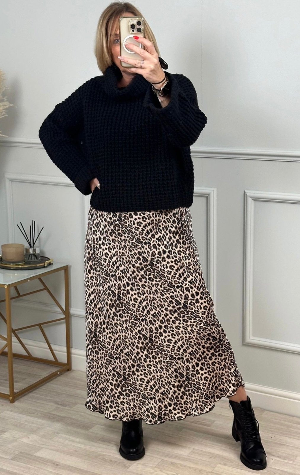 Avery Leopard Satin Skirt 8 - 16 - Susie's Boutique - | Women's Fashion Online
