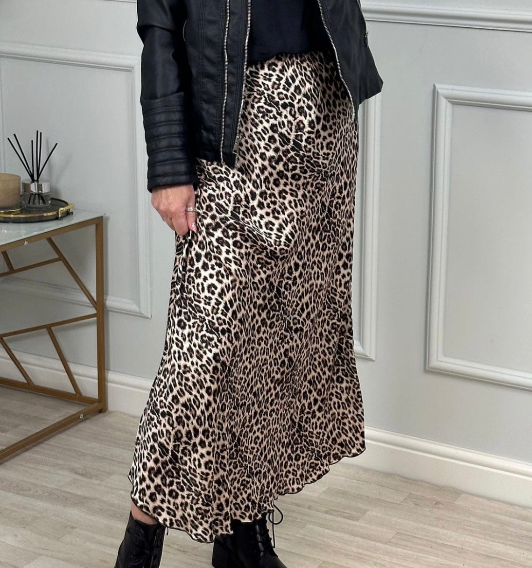 Avery Leopard Satin Skirt 8 - 16 - Susie's Boutique - | Women's Fashion Online