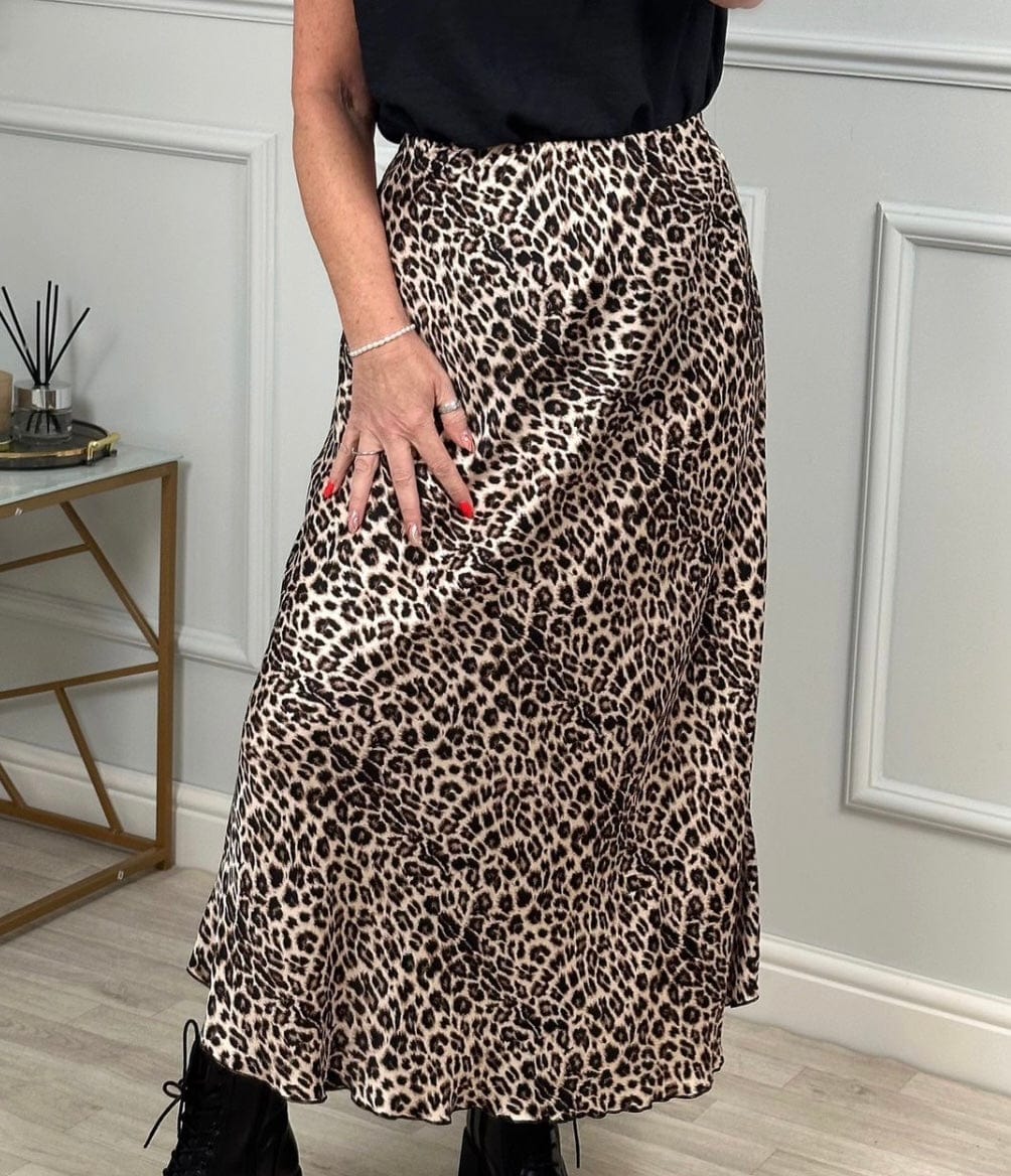 Avery Leopard Satin Skirt 8 - 16 - Susie's Boutique - | Women's Fashion Online