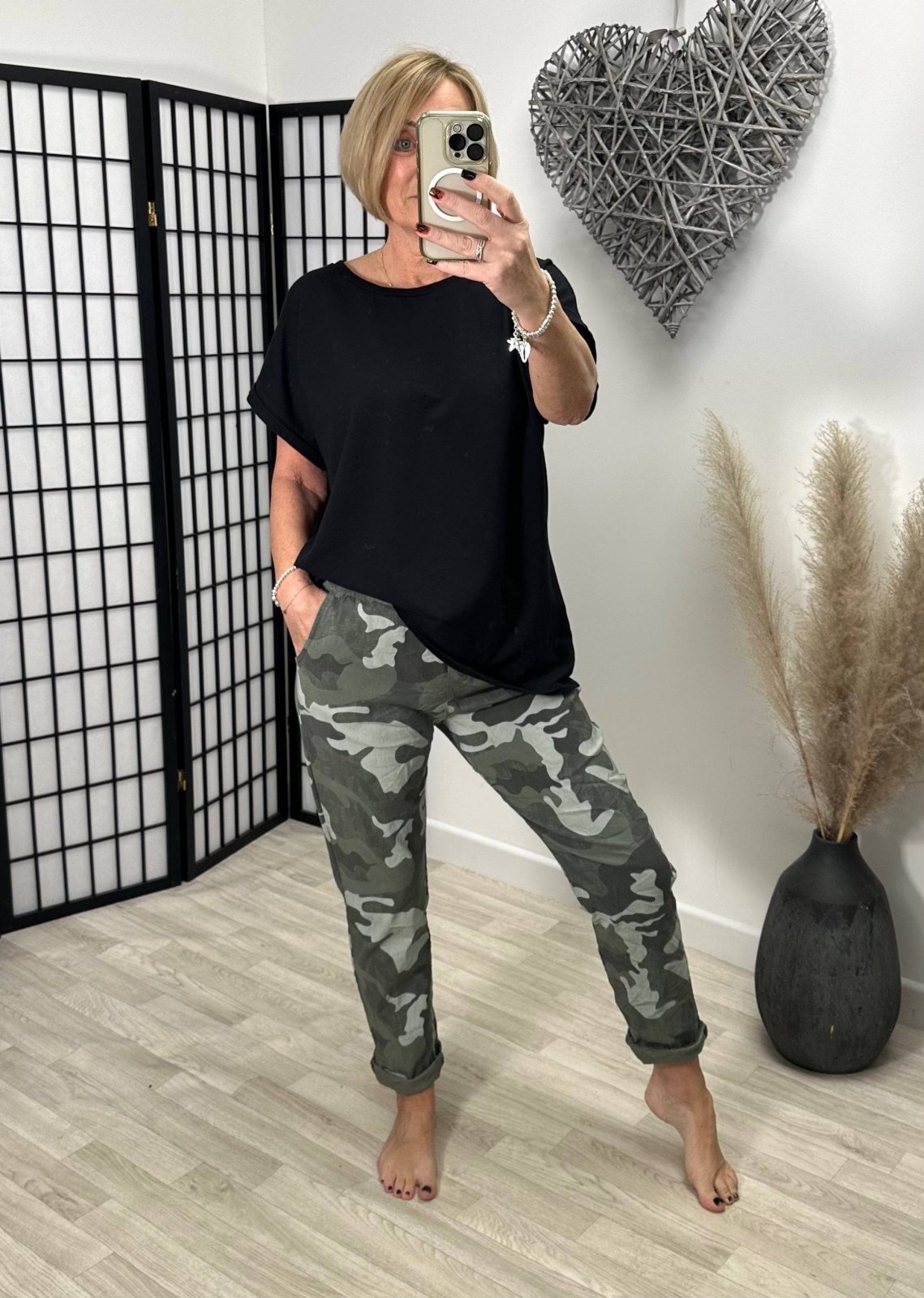 Becca Camouflage Magic Trousers 18 - 22 Khaki - Susie's Boutique - | Women's Fashion Online