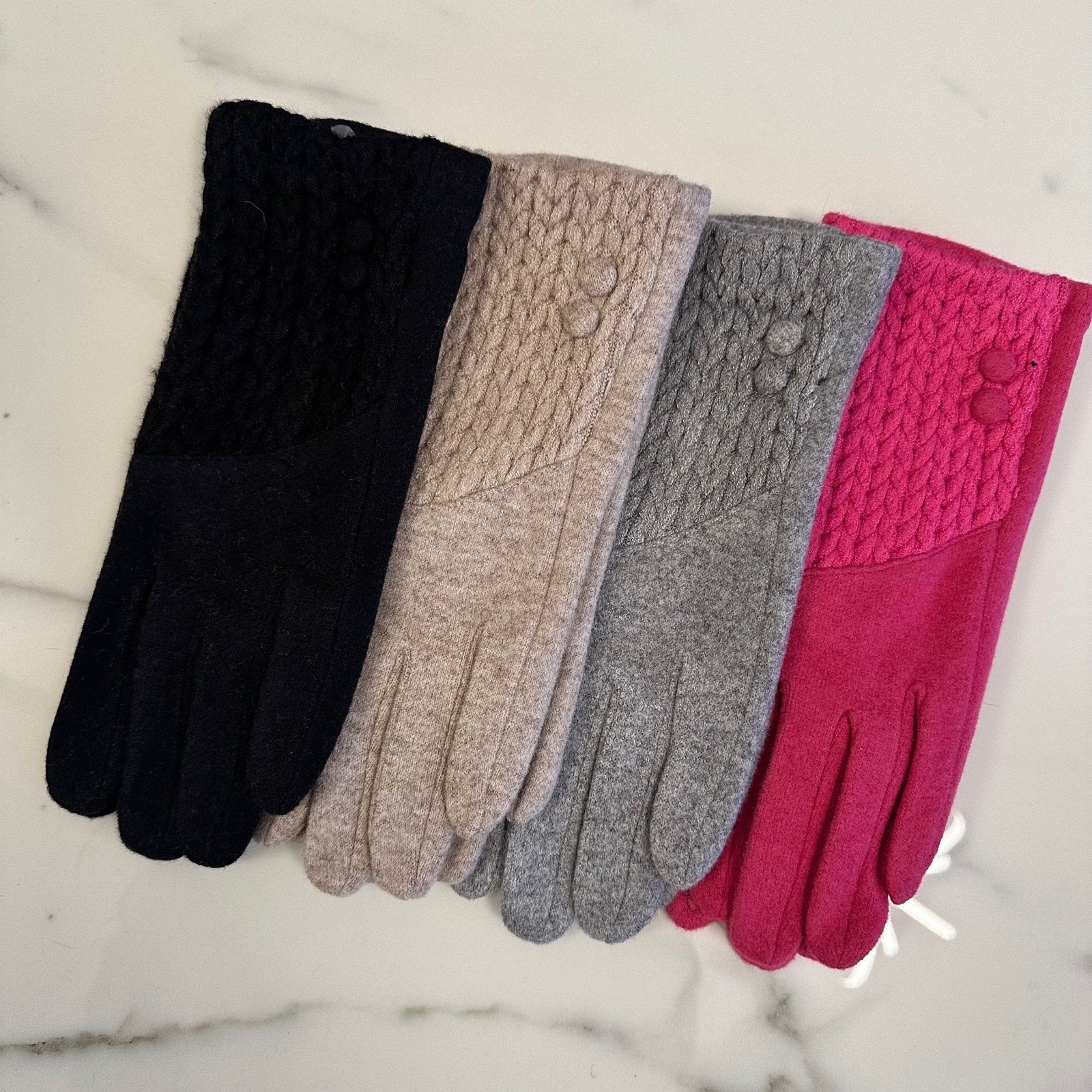 Cable Knit Detail Gloves (4 Colours) - Susie's Boutique - | Women's Fashion Online