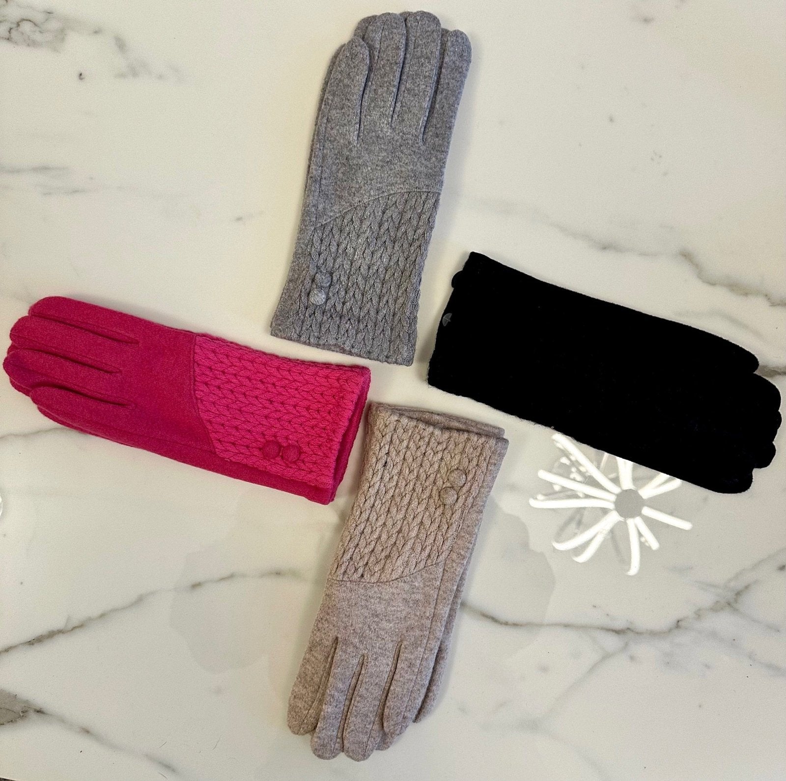 Cable Knit Detail Gloves (4 Colours) - Susie's Boutique - | Women's Fashion Online