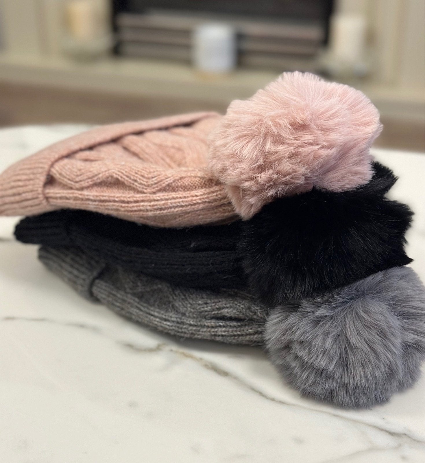 Cable Knit Pom Pom Hat (8 Colours) - Susie's Boutique - | Women's Fashion Online