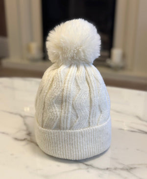 Cable Knit Pom Pom Hat (8 Colours) - Susie's Boutique - | Women's Fashion Online
