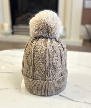 Cable Knit Pom Pom Hat (8 Colours) - Susie's Boutique - | Women's Fashion Online