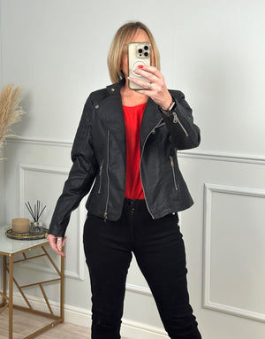 Caitlin Pu Biker Jacket 10 - 24 - Susie's Boutique - | Women's Fashion Online