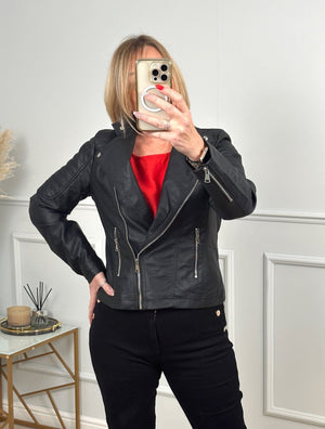 Caitlin Pu Biker Jacket 10 - 24 - Susie's Boutique - | Women's Fashion Online