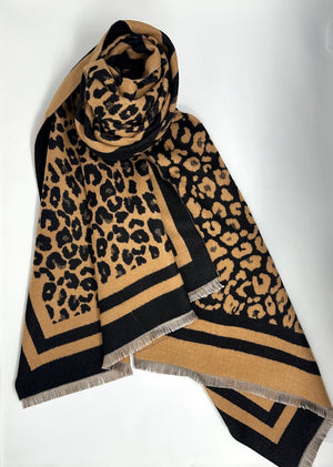 Cashmere mix Leopard Reversible Scarf (5 Colours) - Susie's Boutique - | Women's Fashion Online