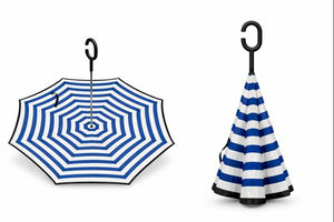 Nautical Stripes Upside Down Umbrella