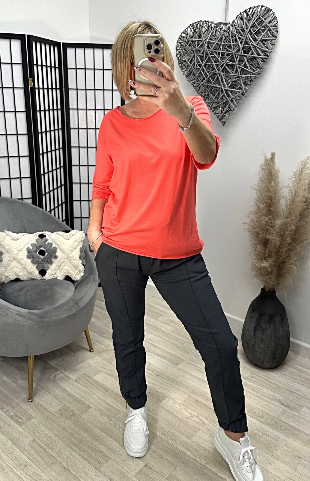 Elisa Essential Plain T-shirt 8 - 16 Coral - Susie's Boutique - | Women's Fashion Online