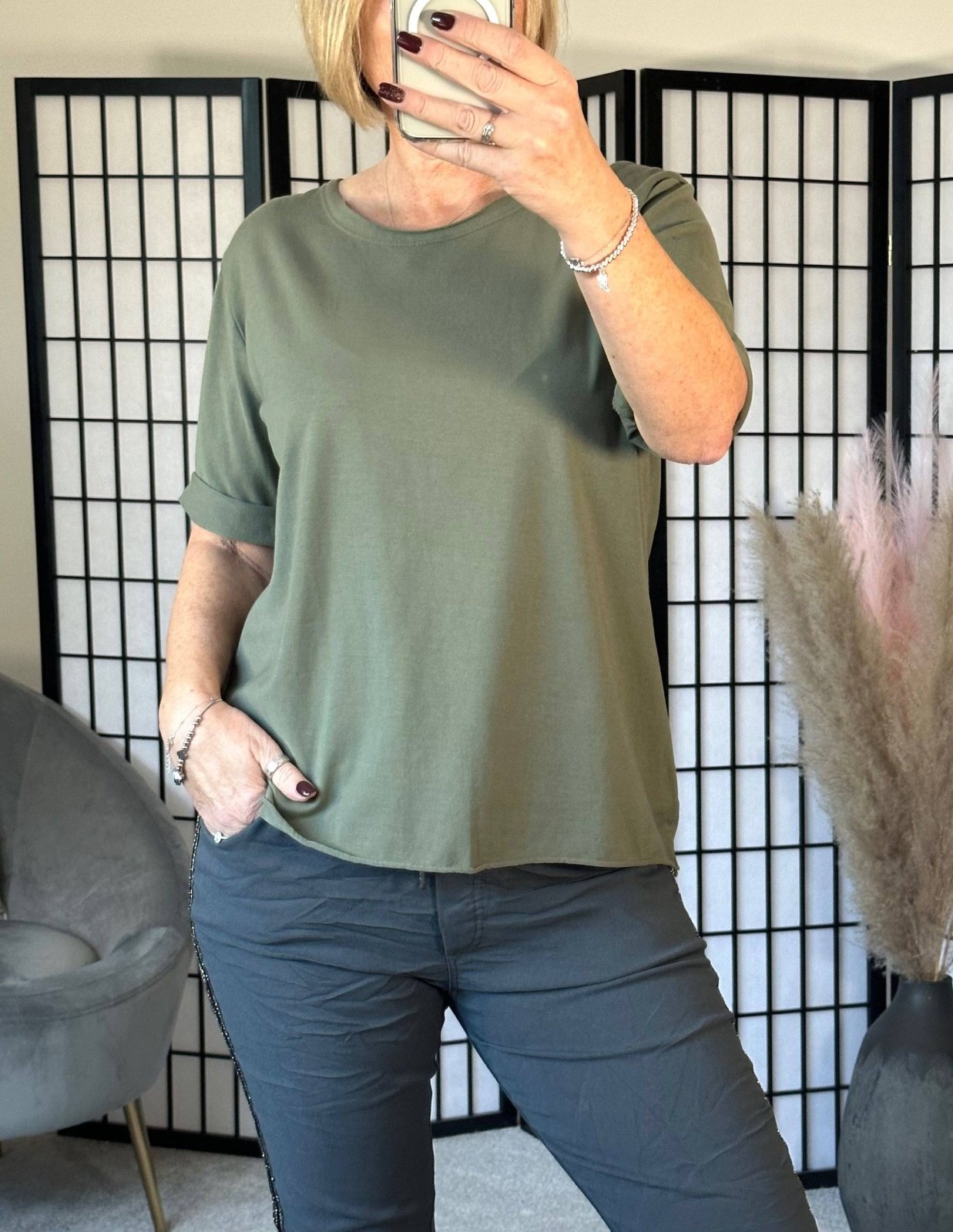 Elisa Essential Plain T-shirt 8 - 16 Khaki - Susie's Boutique - | Women's Fashion Online