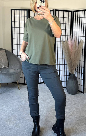 Elisa Essential Plain T-shirt 8 - 16 Khaki - Susie's Boutique - | Women's Fashion Online