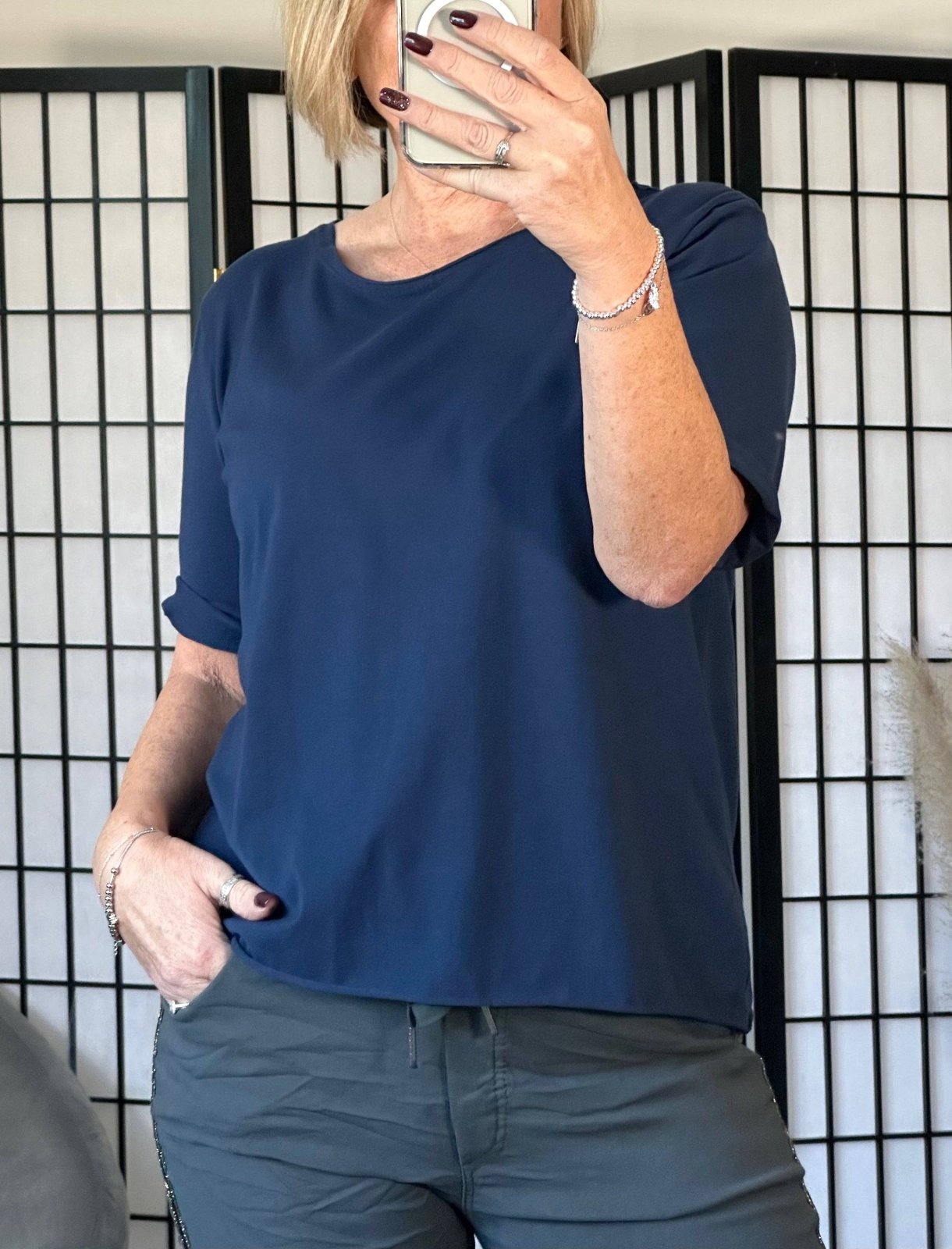 Elisa Essential Plain T-shirt 8 - 16 Navy - Susie's Boutique - | Women's Fashion Online