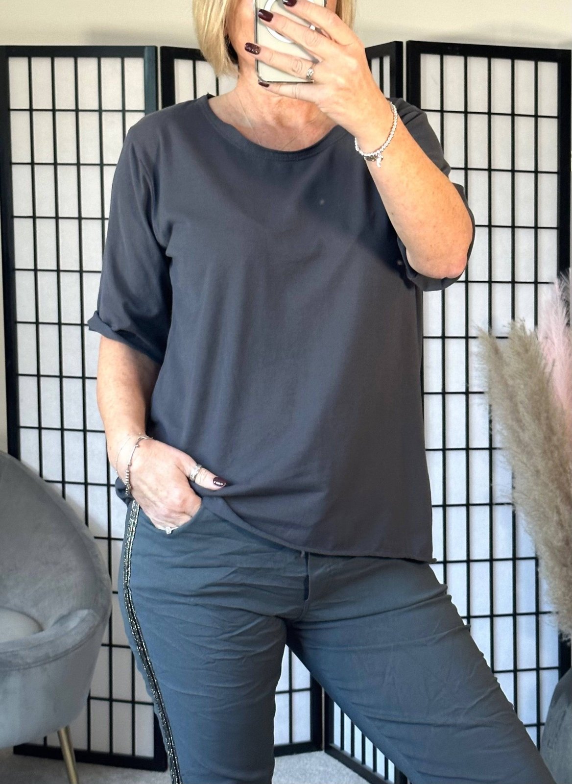 Elisa Essential Plain T-shirt 8 - 16 Slate - Susie's Boutique - | Women's Fashion Online