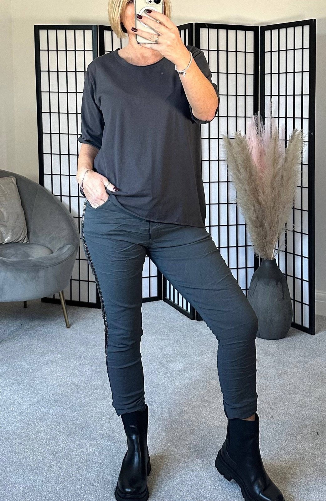 Elisa Essential Plain T-shirt 8 - 16 Slate - Susie's Boutique - | Women's Fashion Online