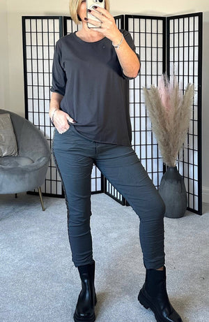 Elisa Essential Plain T-shirt 8 - 16 Slate - Susie's Boutique - | Women's Fashion Online