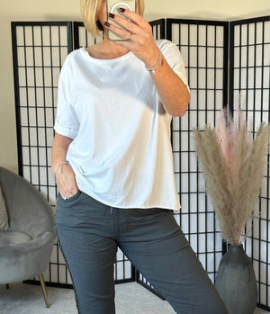 Elisa Essential Plain T-shirt 8 - 16 White - Susie's Boutique - | Women's Fashion Online