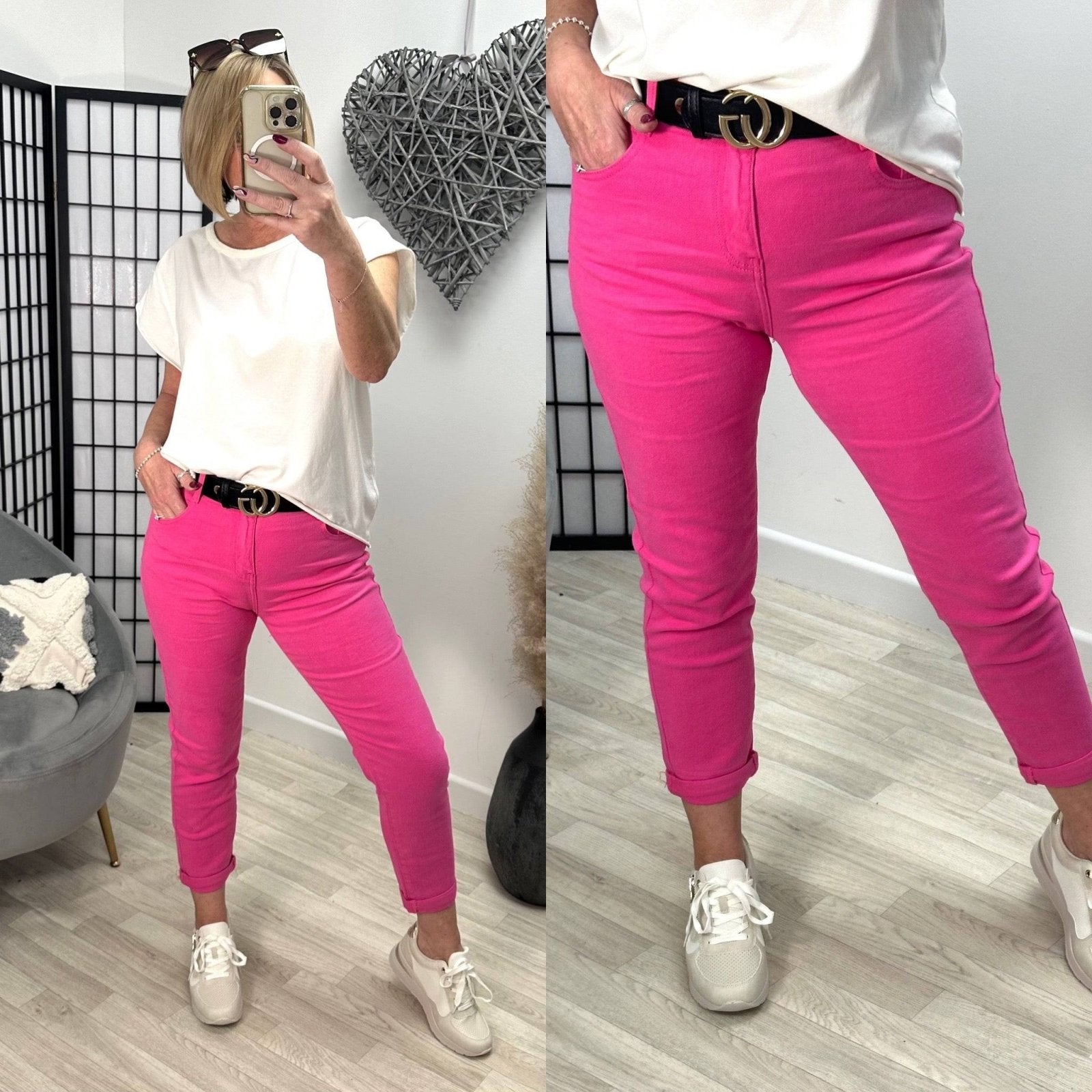 G - Smack Emily Mom Fit Jeans 8 - 18 Cerise - Susie's Boutique - | Women's Fashion Online