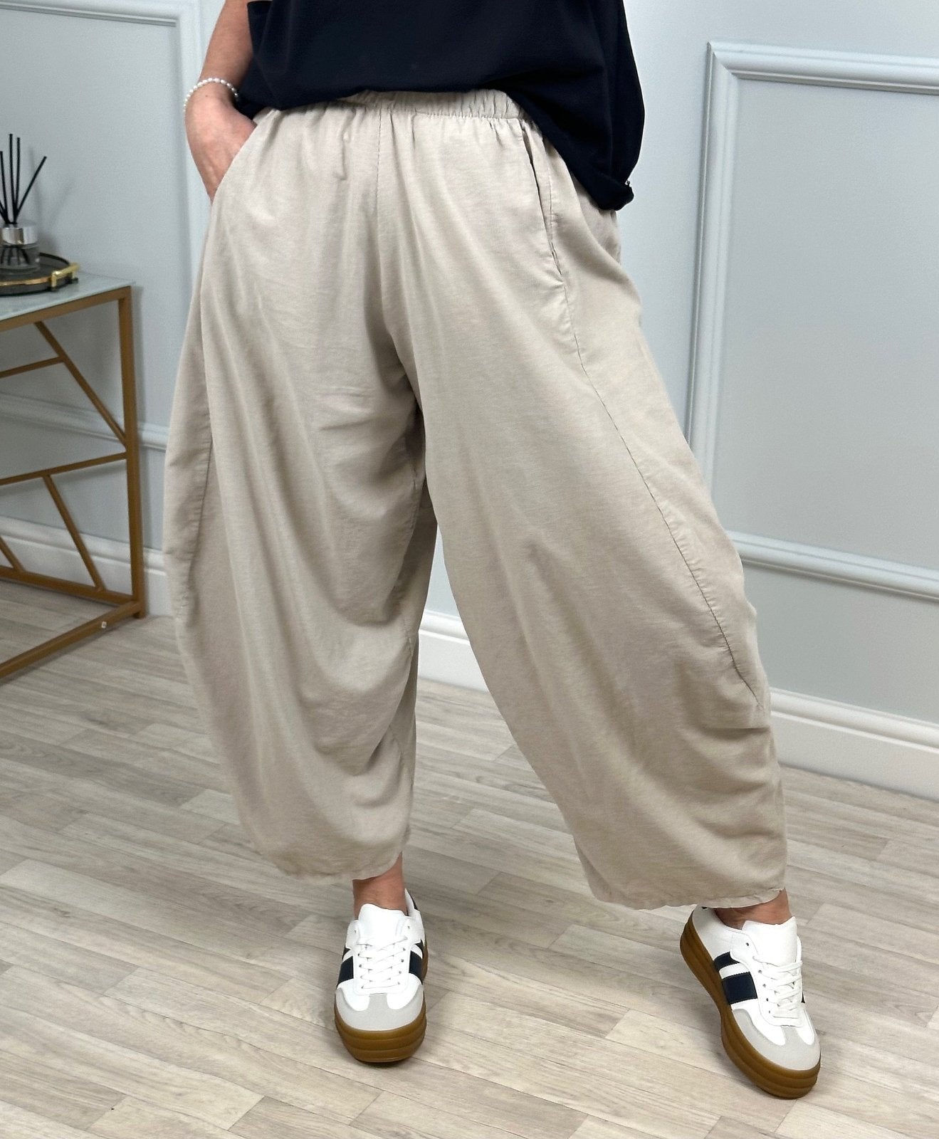 Georgia Pin - cord Cocoon Trousers / Joggers 8 - 20 Sand - Susie's Boutique - | Women's Fashion Online