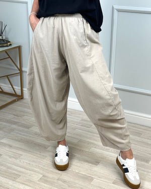 Georgia Pin - cord Cocoon Trousers / Joggers 8 - 20 Sand - Susie's Boutique - | Women's Fashion Online