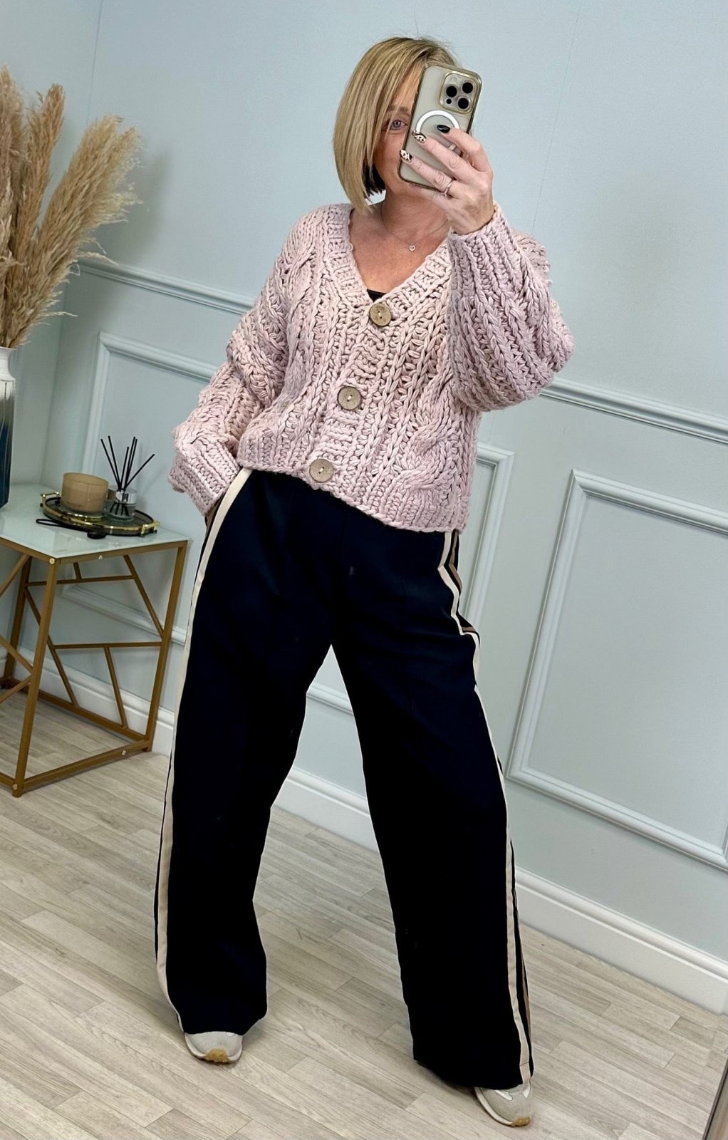 Giovanna Side Stripe Wide Straight Leg Trousers Pants 10 - 18 - Susie's Boutique - | Women's Fashion Online