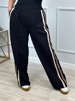 Giovanna Side Stripe Wide Straight Leg Trousers Pants 10 - 18 - Susie's Boutique - | Women's Fashion Online
