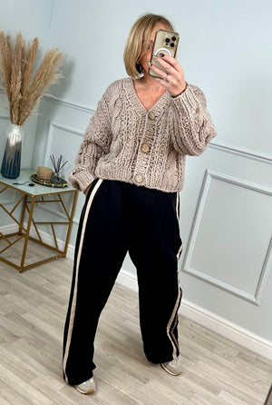 Giovanna Side Stripe Wide Straight Leg Trousers Pants 10 - 18 - Susie's Boutique - | Women's Fashion Online