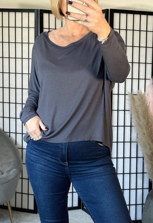 Hallie Scoop Hem Sleeved Top 8 - 20 - Susie's Boutique - | Women's Fashion Online