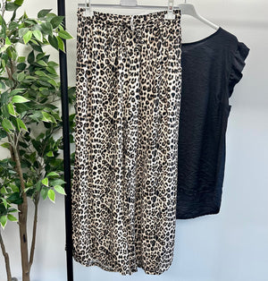 Bianca Leopard Wide Leg Trousers 8-16 - Susie's Boutique