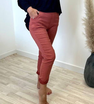 Julia Stretch Magic Trousers 8 - 22 Brick - Susie's Boutique - | Women's Fashion Online