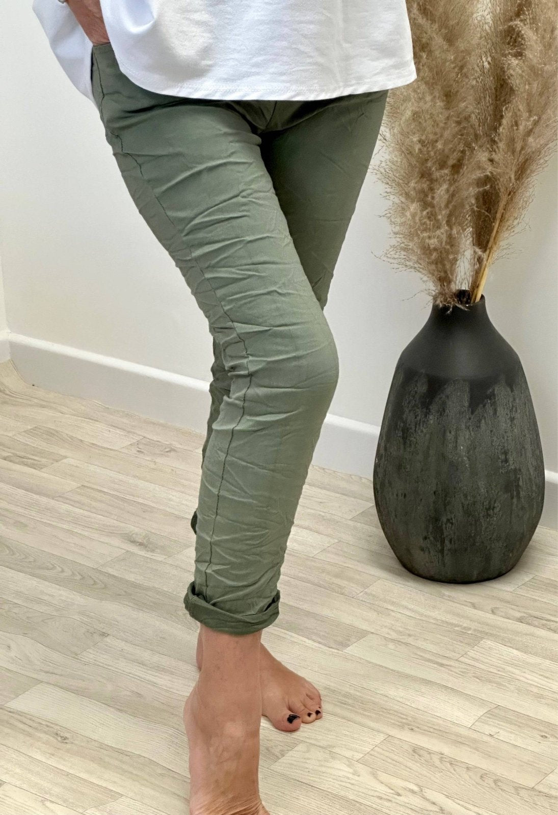 Julia Stretch Magic Trousers 8 - 22 Khaki - Susie's Boutique - | Women's Fashion Online