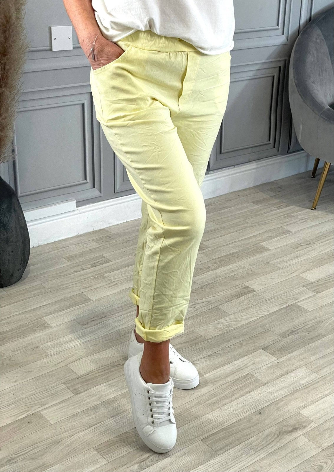 Julia Stretch Magic Trousers 8 - 22 Lemon - Susie's Boutique - | Women's Fashion Online