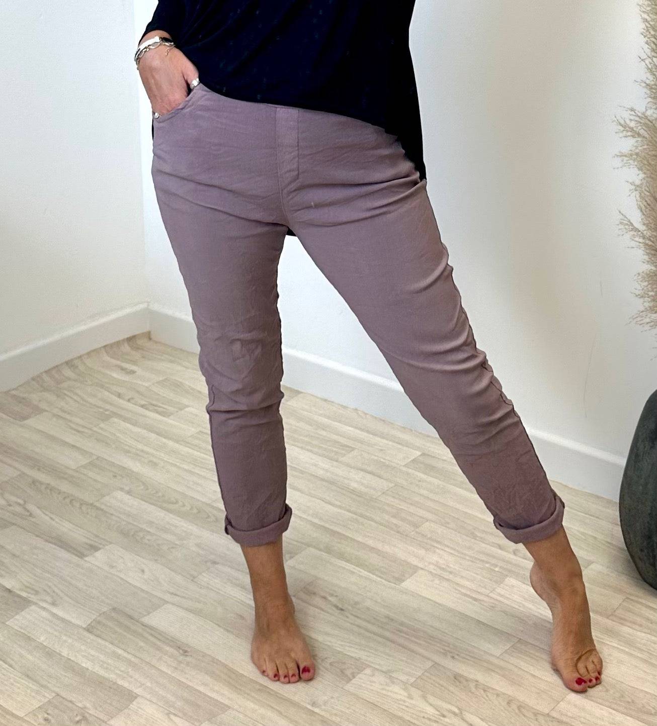 Julia Stretch Magic Trousers 8 - 22 Mauve - Susie's Boutique - | Women's Fashion Online