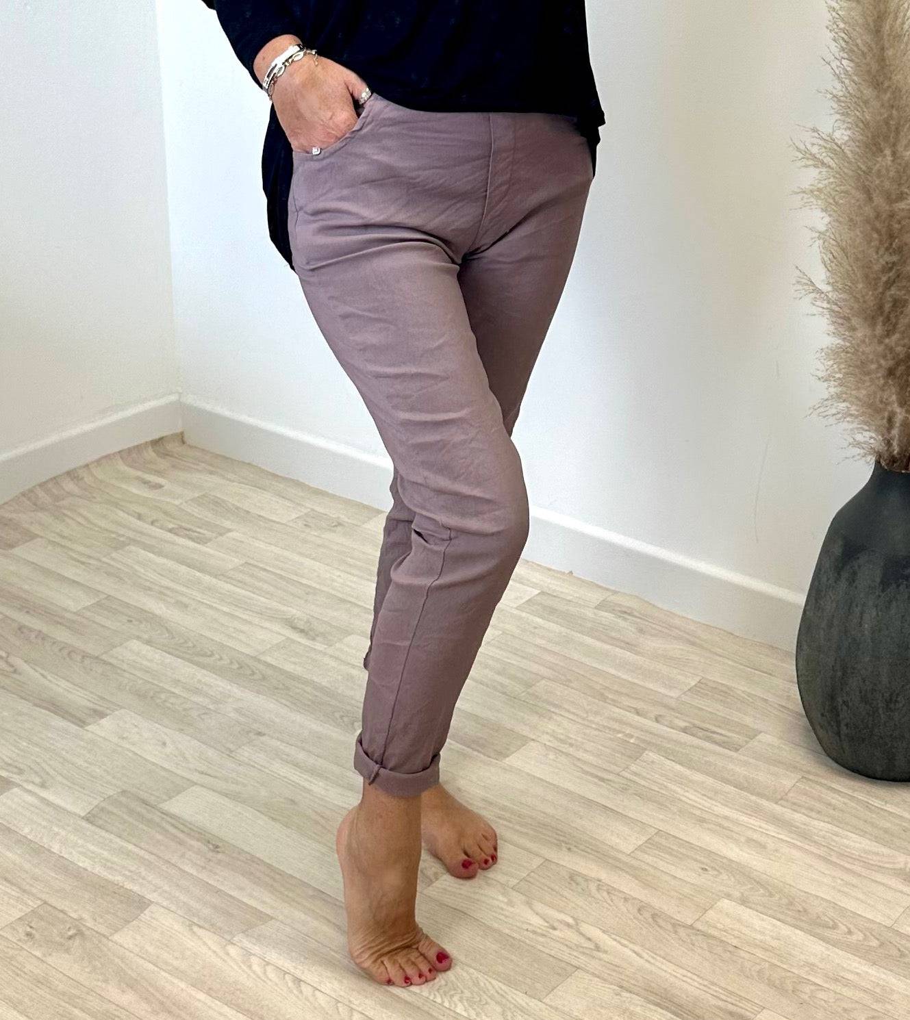 Julia Stretch Magic Trousers 8 - 22 Mauve - Susie's Boutique - | Women's Fashion Online