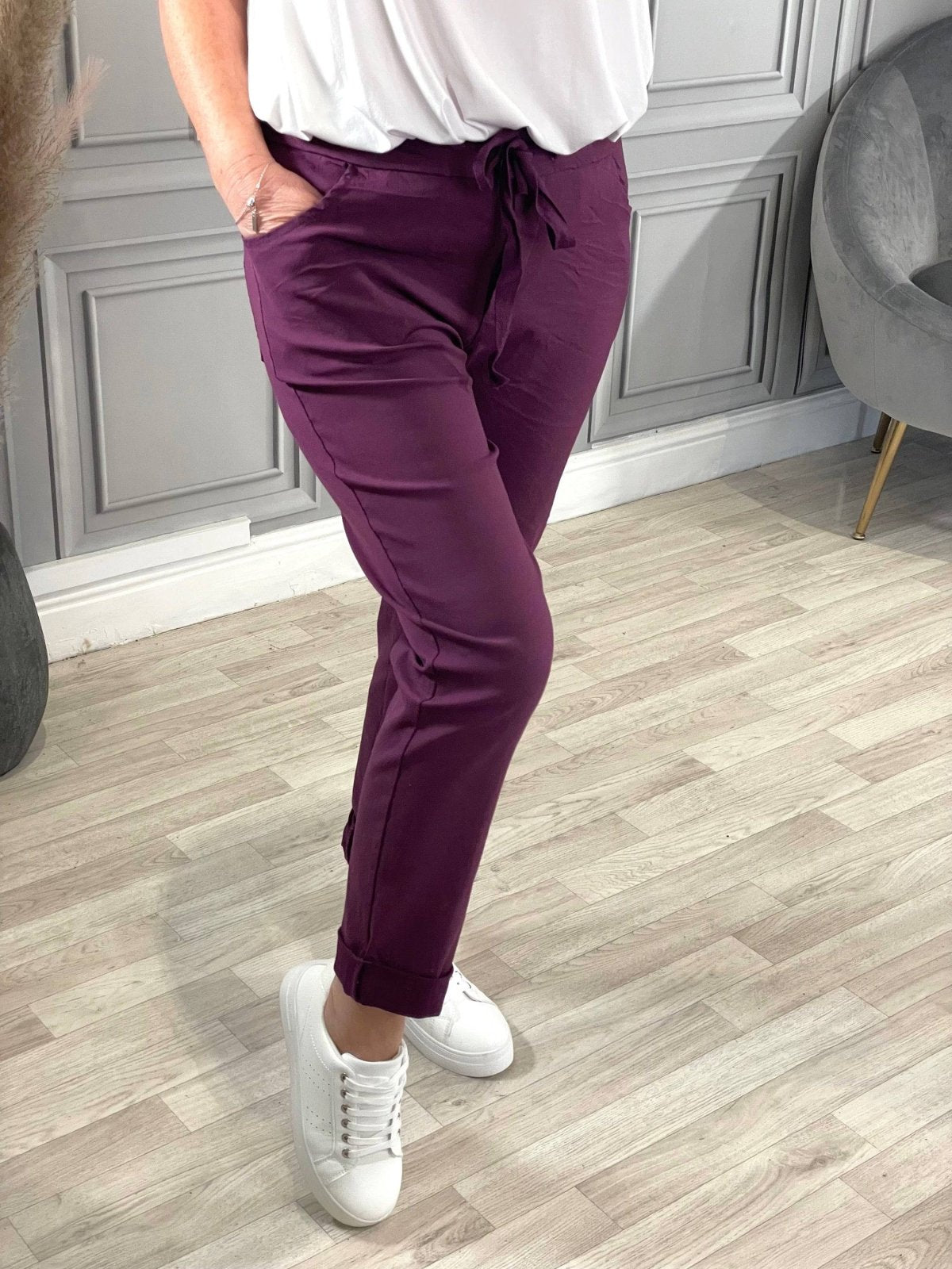 Julia Stretch Magic Trousers 8 - 22 Plum - Susie's Boutique - | Women's Fashion Online