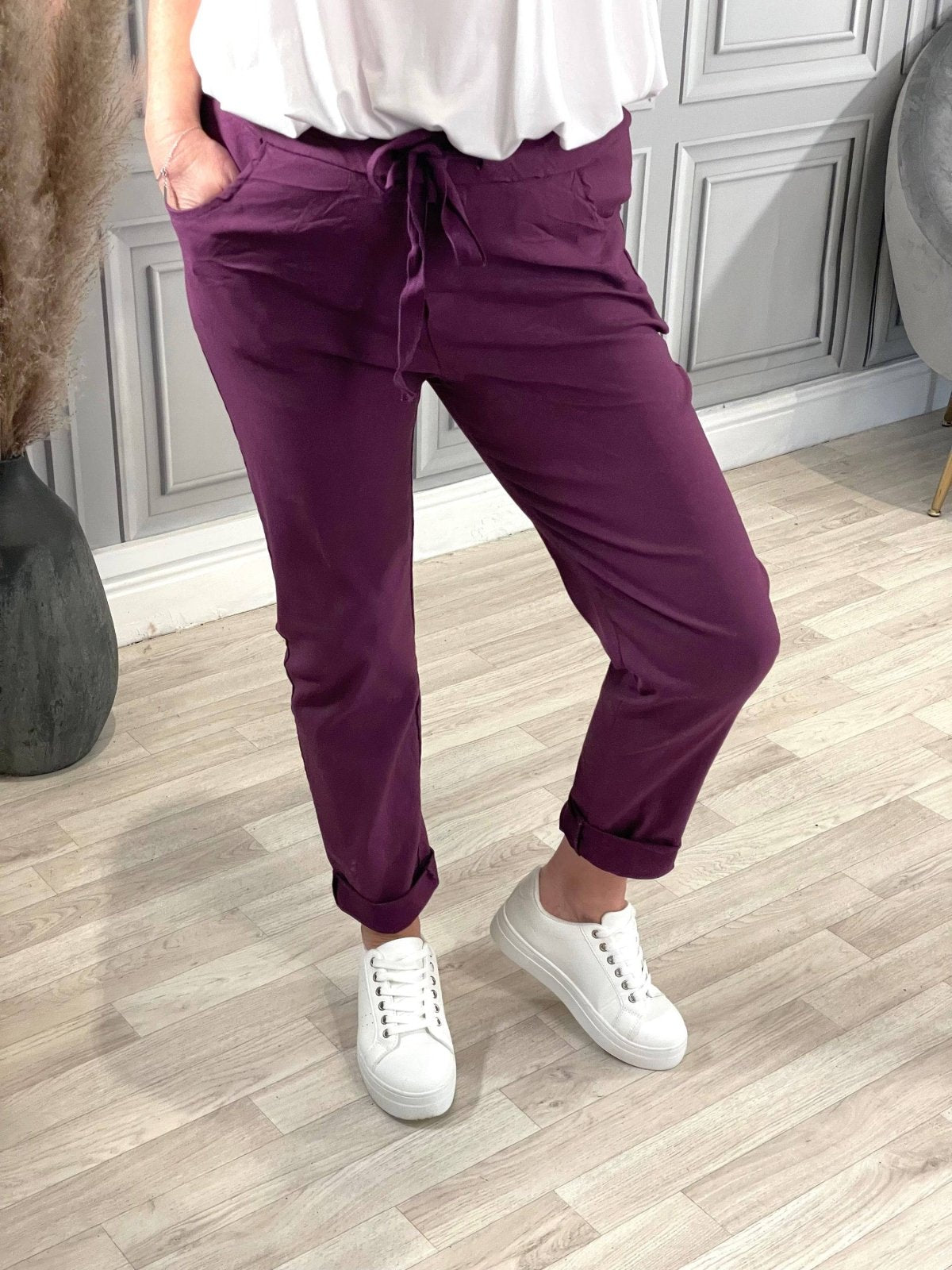 Julia Stretch Magic Trousers 8 - 22 Plum - Susie's Boutique - | Women's Fashion Online