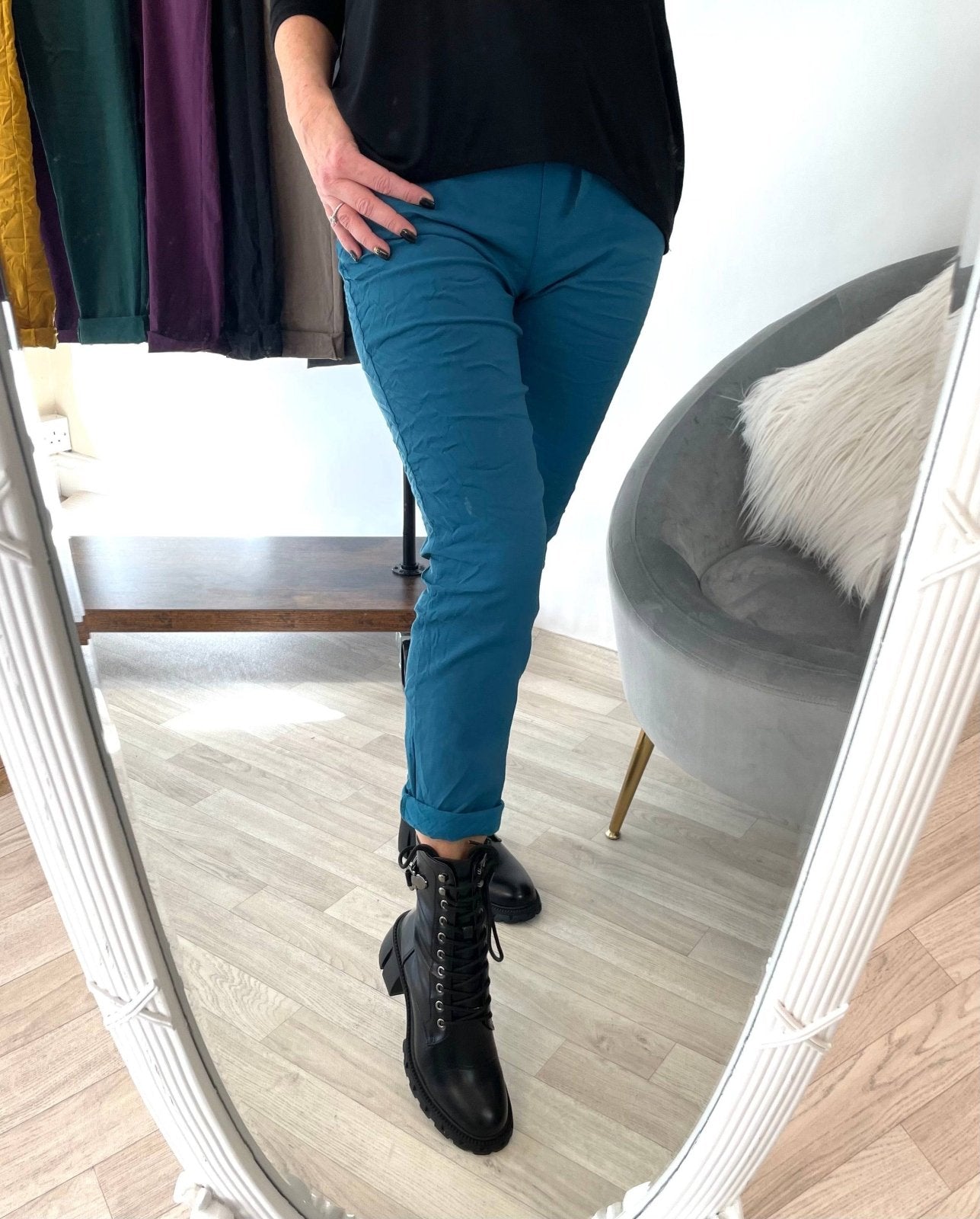 Julia Stretch Magic Trousers 8 - 22 Teal - Susie's Boutique - | Women's Fashion Online