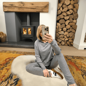 Isabelle Hooded Knitted Lounge Wear Set Grey - Susie's Boutique - | Women's Fashion Online