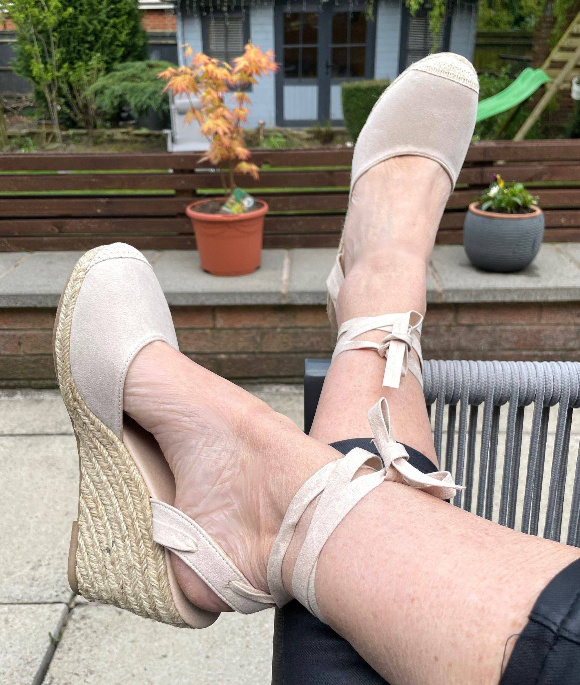 Size 5,6 & 7 Ankle Tie Wedge NO RETURNS ON SALE ITEMS