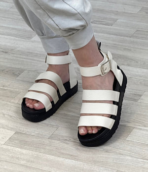 Sara Chunky Gladiator Sandals Sand - Susie's Boutique - | Women's Fashion Online