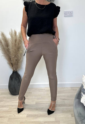 Madi High Waist Pocket Leggings 8-18 Camel NO RETURNS ON SALE ITEMS