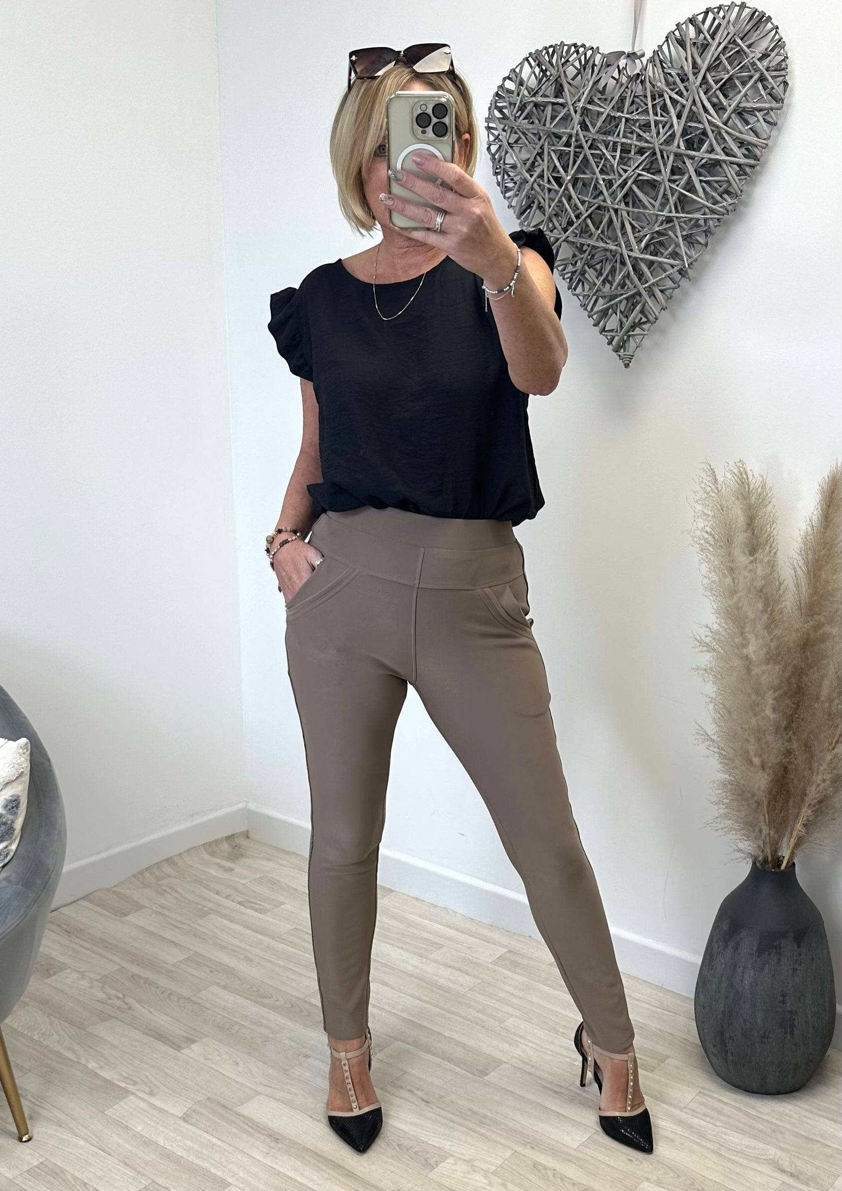 Madi High Waist Pocket Leggings 8-18 Camel NO RETURNS ON SALE ITEMS