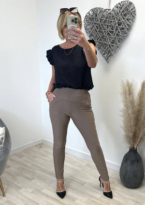 Madi High Waist Pocket Leggings 8-18 Camel NO RETURNS ON SALE ITEMS