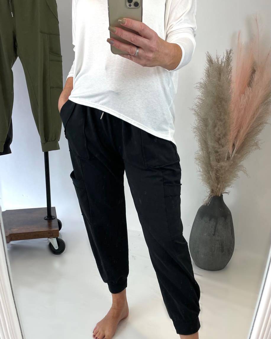 Tanya Cargo Joggers 8-16 Black - Susie's Boutique