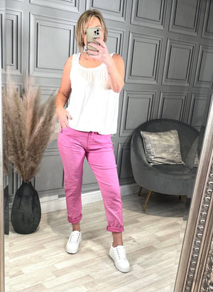 Julia Stretch Magic Trousers 8-22 candy pink - Susie's Boutique