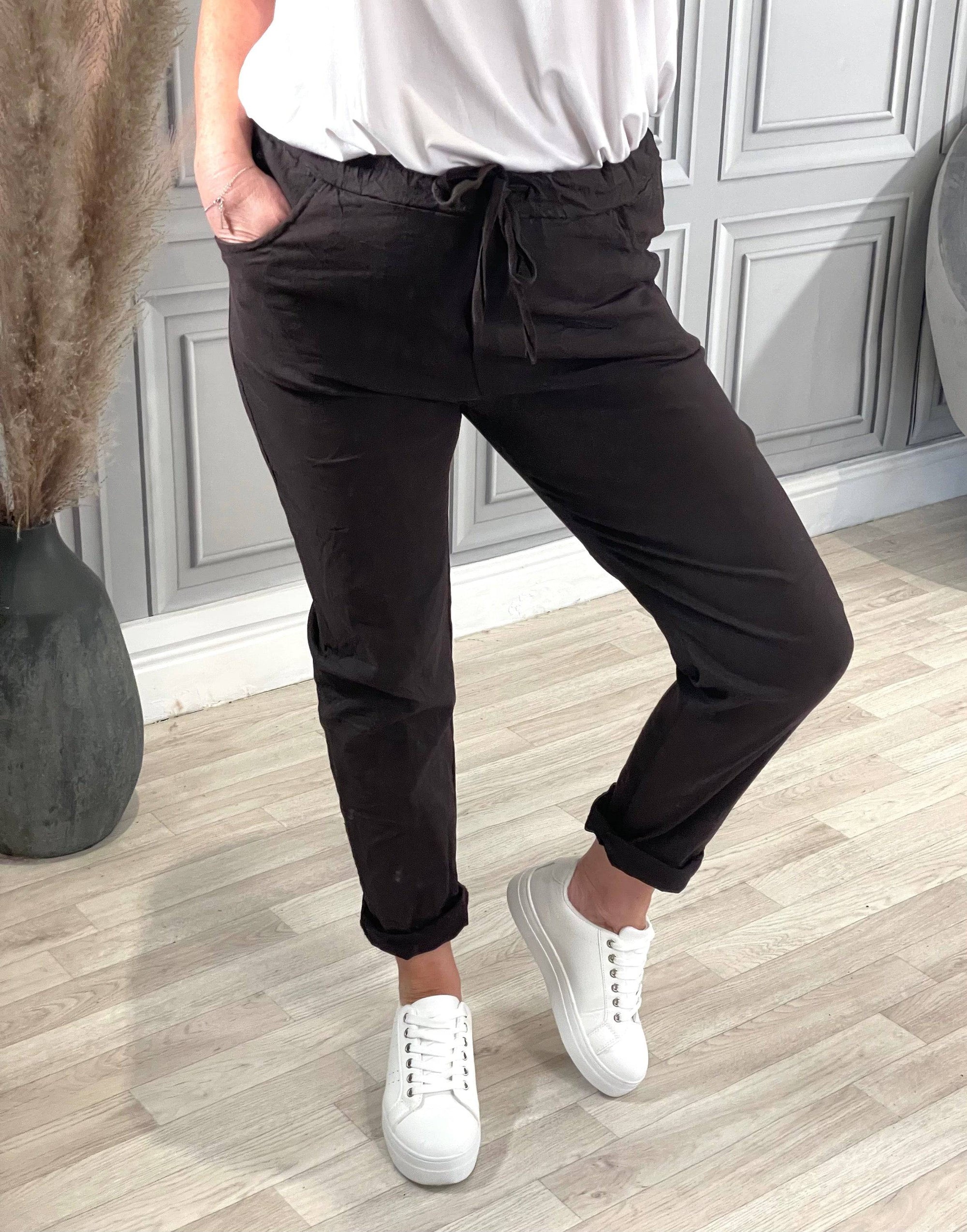 Julia Stretch Magic Trousers 8-22 Chocolate - Susie's Boutique