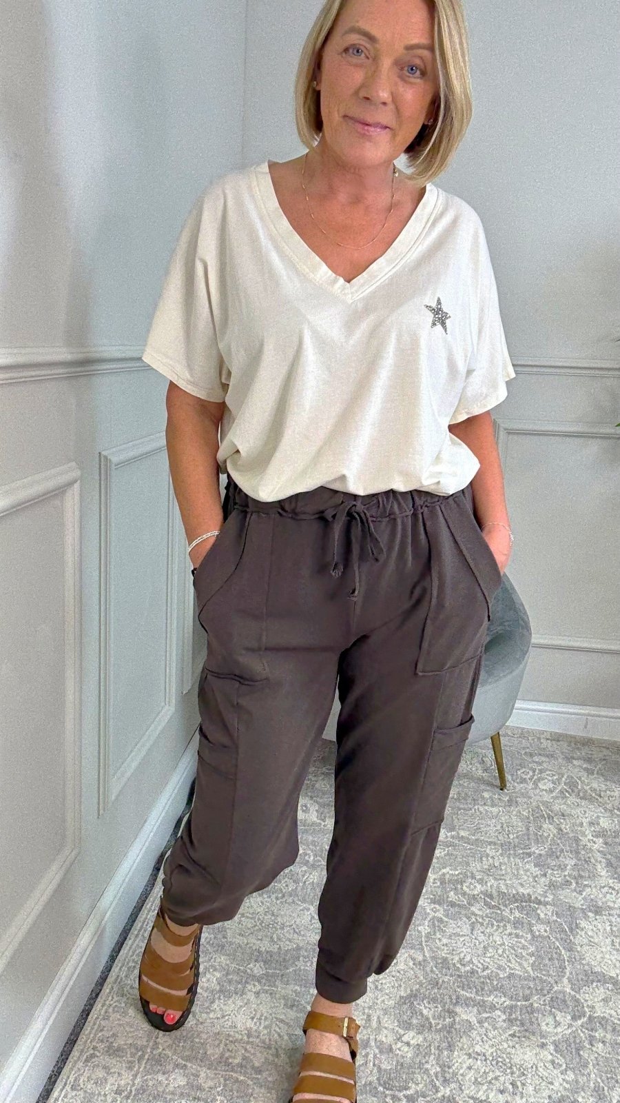 Tanya Cargo Joggers 8 - 16 Chocolate - Susie's Boutique - | Women's Fashion Online